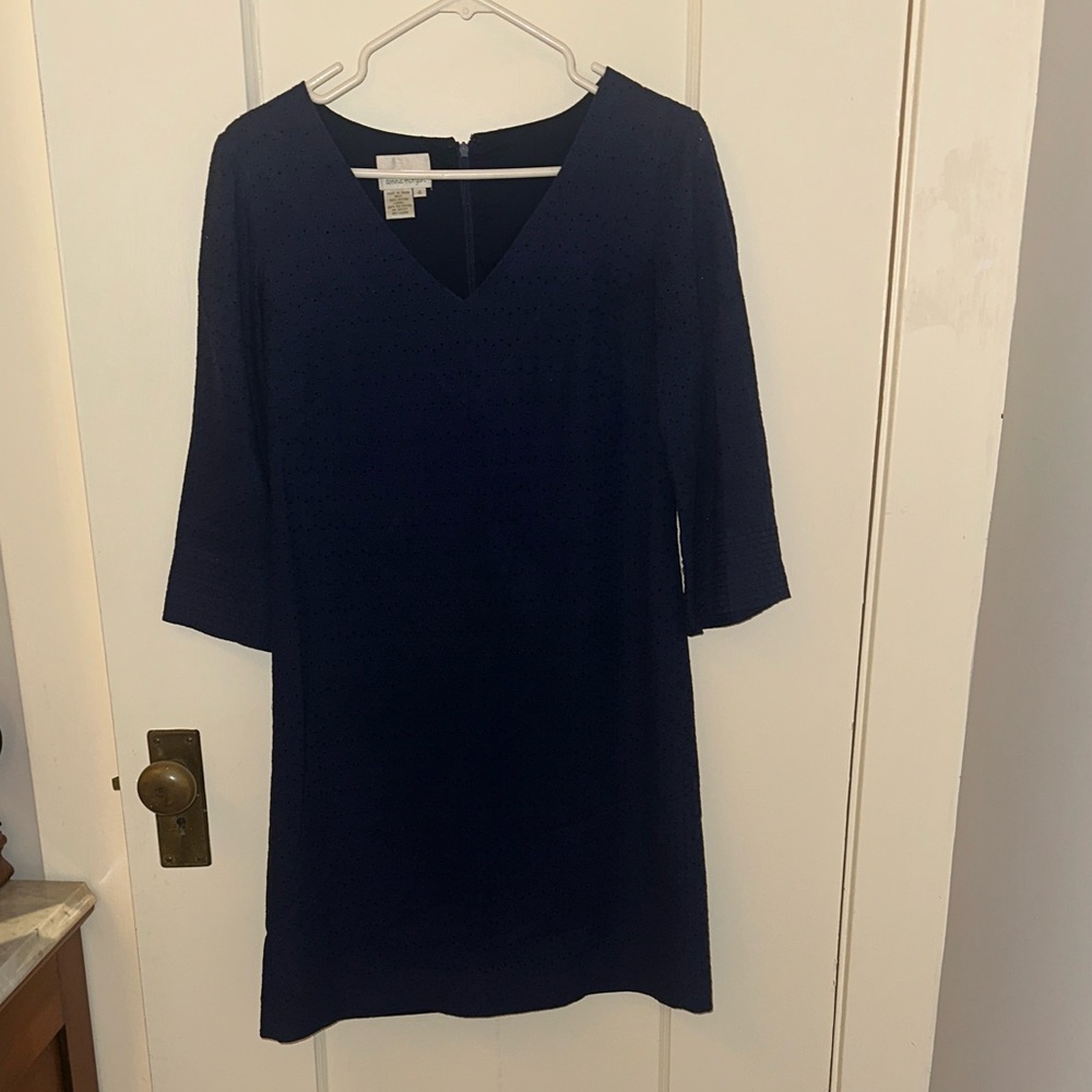 Donna Morgan Deep Blue 3/4 long Sleeve Dress